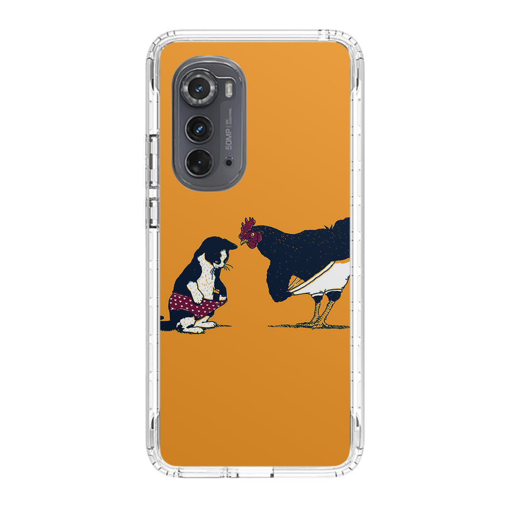 Cat Chicken Yellow Underwear Cute Motorola Edge 2022 Case