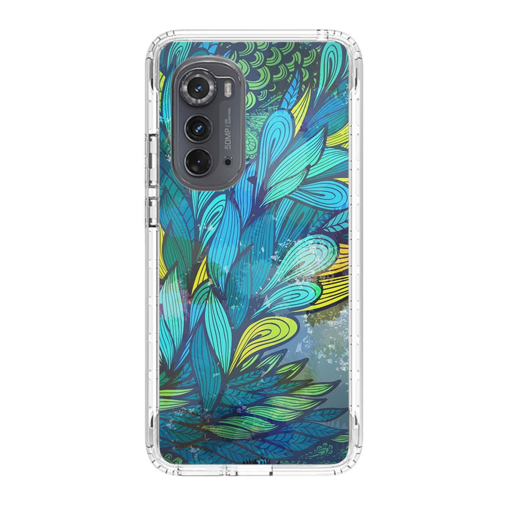 Colorful Art in Blue Motorola Edge 2022 Case