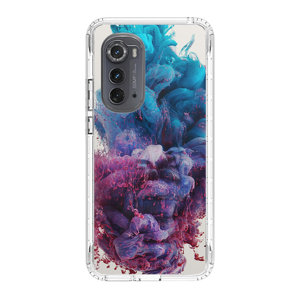 Colorful Dust Art on White Motorola Edge 2022 Case