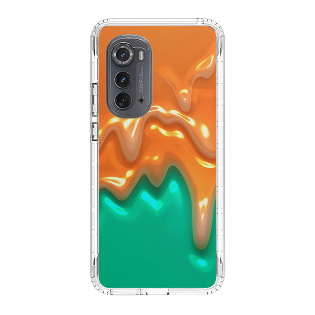 Orange Paint Dripping Motorola Edge 2022 Case