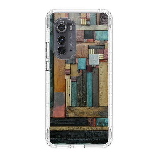 Painted Abstract Wood Sculptures Motorola Edge 2022 Case