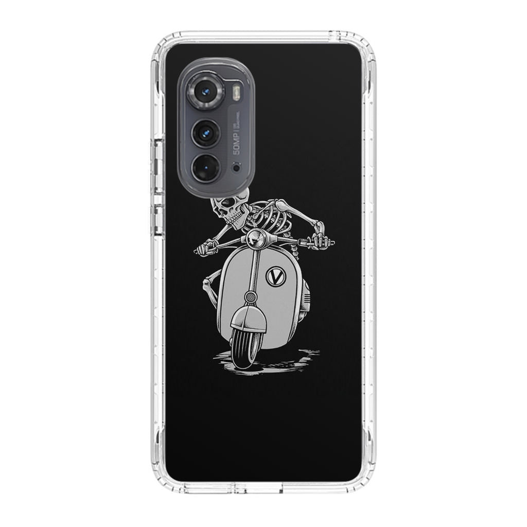 Skeleton Rides Scooter Motorola Edge 2022 Case