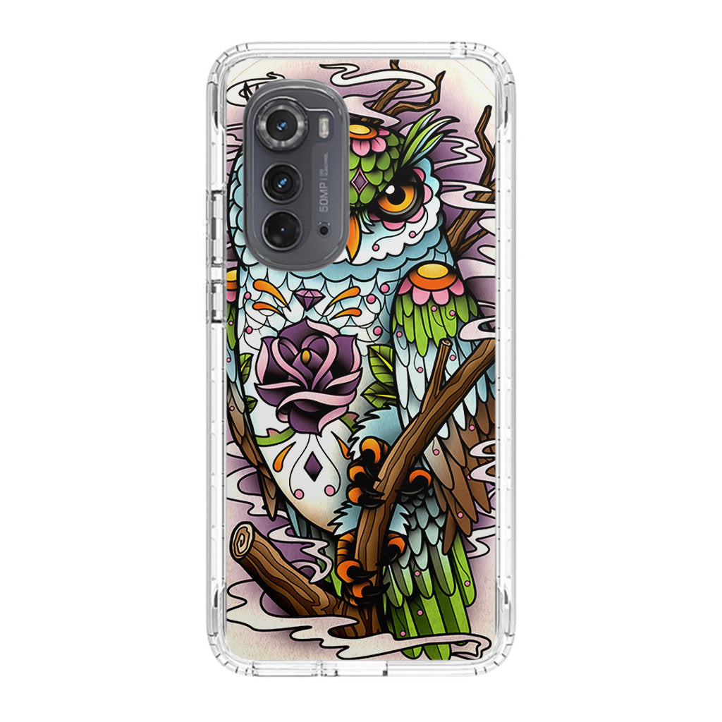 Sugar Skull Owl Tattoo Motorola Edge 2022 Case