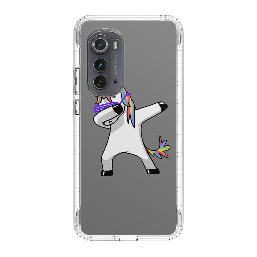 Unicorn Dabbing Grey Motorola Edge 2022 Case