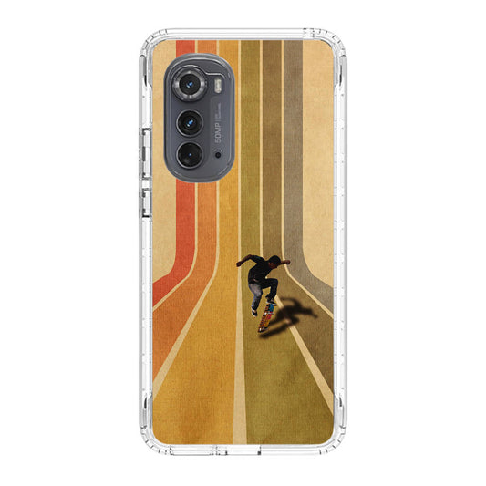 Vintage Skateboard On Colorful Stipe Runway Motorola Edge 2022 Case