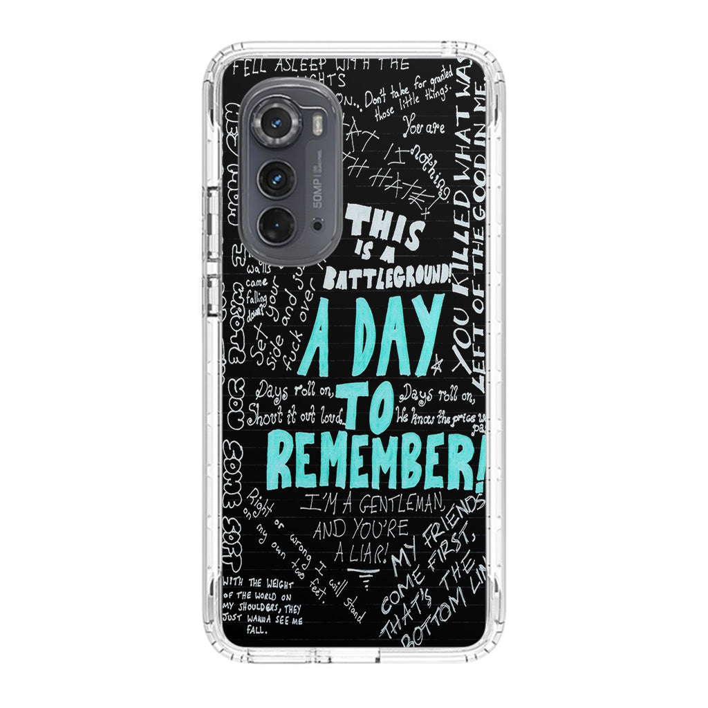 A Day To Remember Quote Motorola Edge 2022 Case