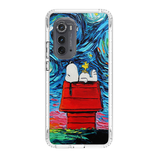 Dog Lying Under Starry Night Van Gogh Motorola Edge 2022 Case