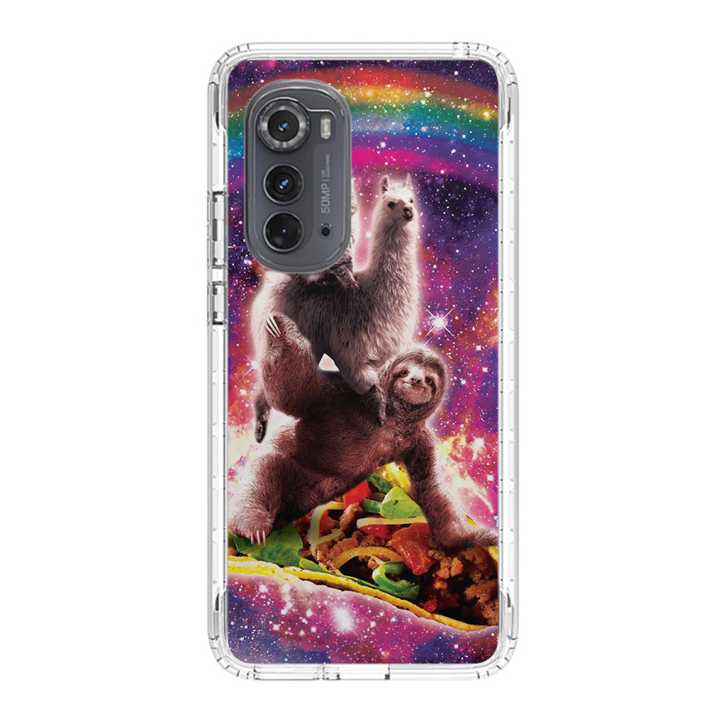 LLama Sloth And Cat Playing Together Motorola Edge 2022 Case