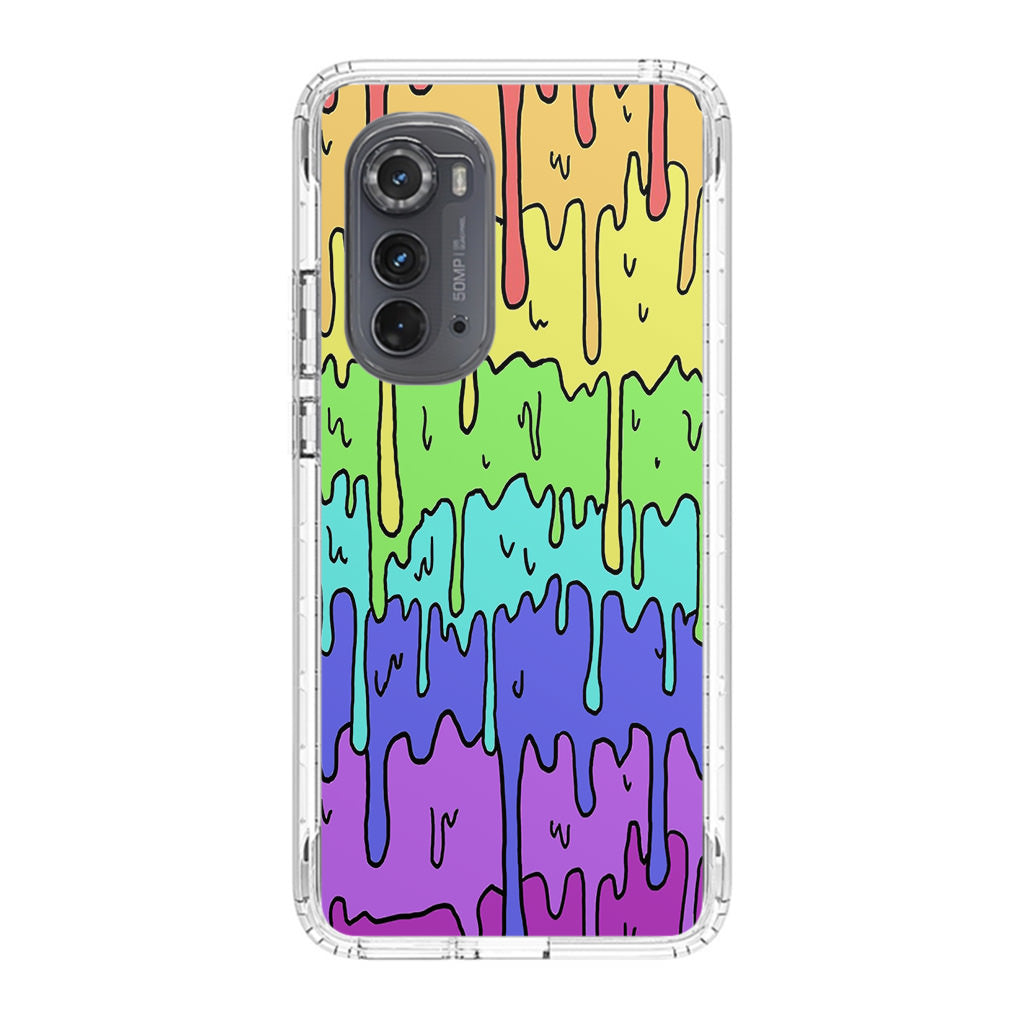 Pastel Kawaii Melting Rainbow Motorola Edge 2022 Case