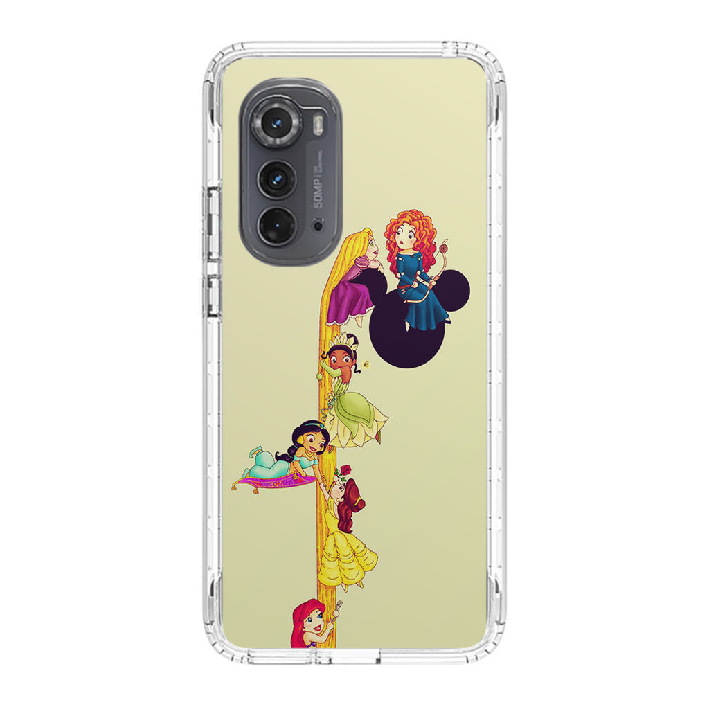 Princesses Climbing Rapunzel's Hair Motorola Edge 2022 Case