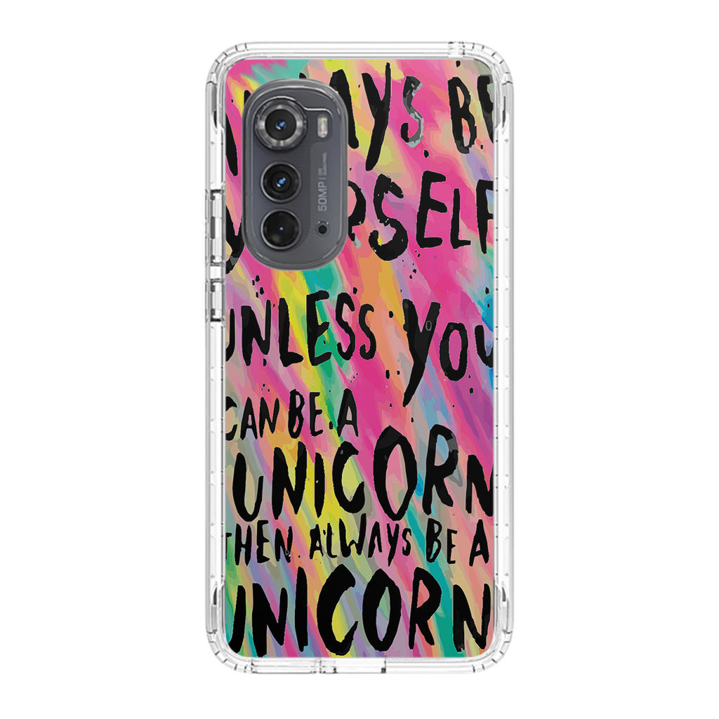 Rainbow Unicorn Quote Motorola Edge 2022 Case