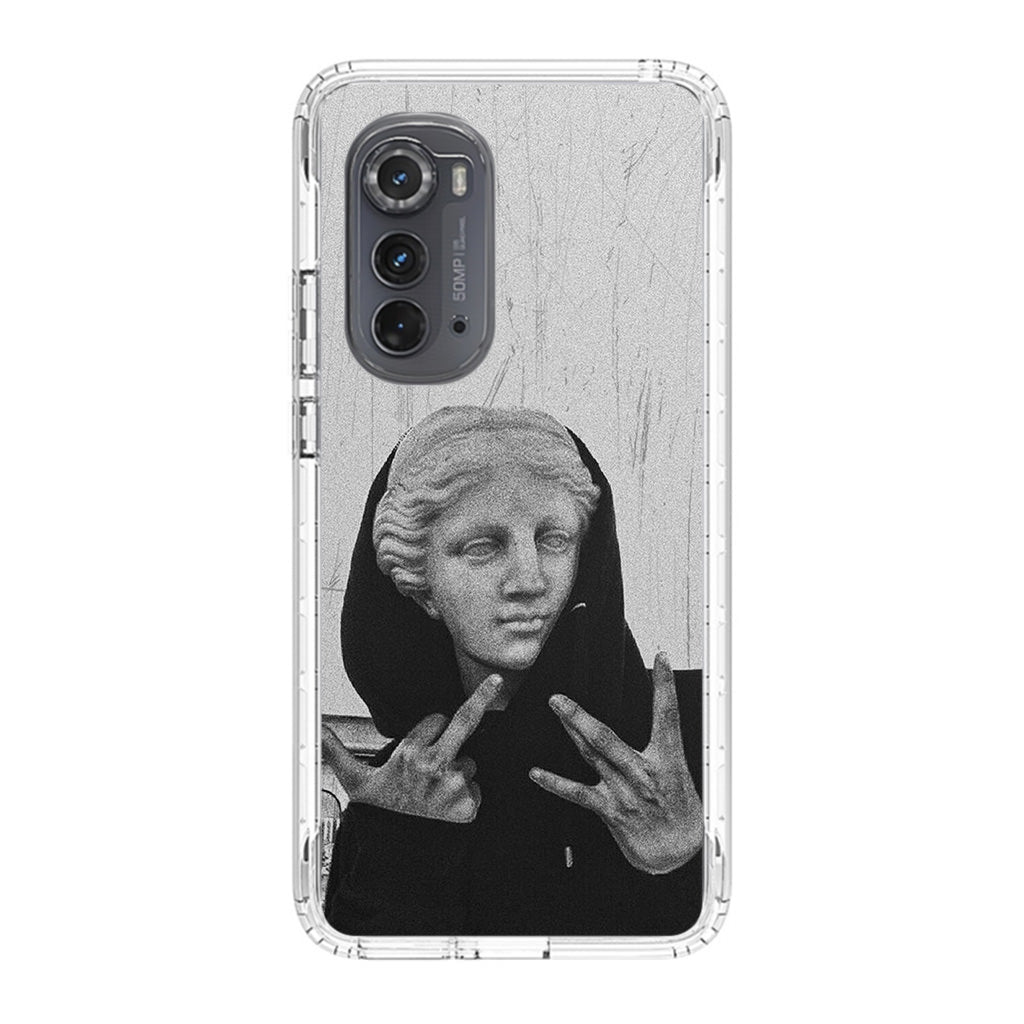 Greek Statue Wearing Hoodie Motorola Edge 2022 Case