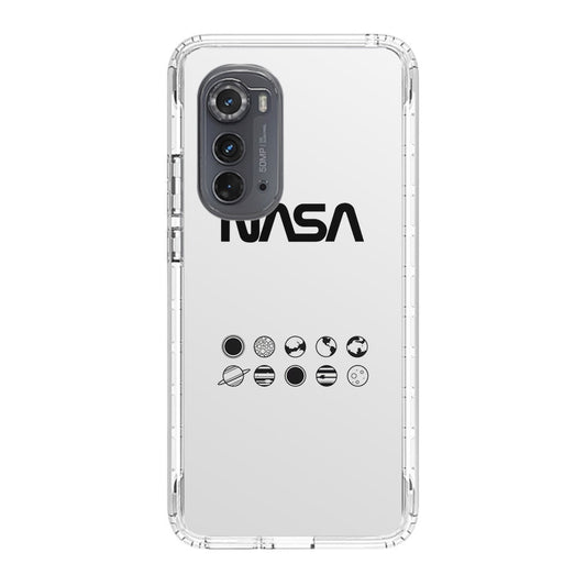 NASA Minimalist White Motorola Edge 2022 Case