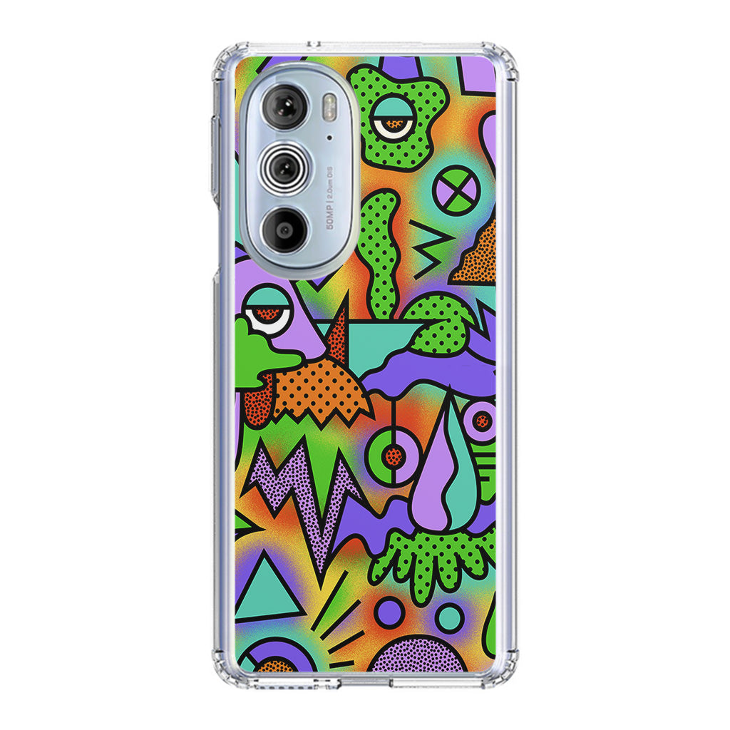 Abstract Colorful Doodle Art Motorola Edge Plus 2022 Case