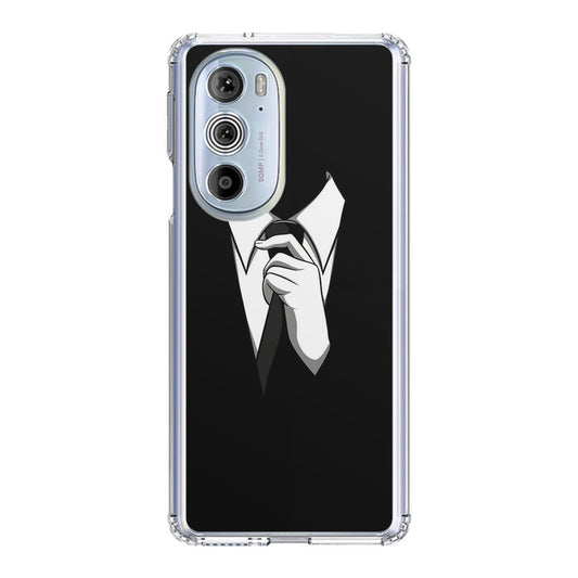 Anonymous Black White Tie Motorola Edge Plus 2022 Case