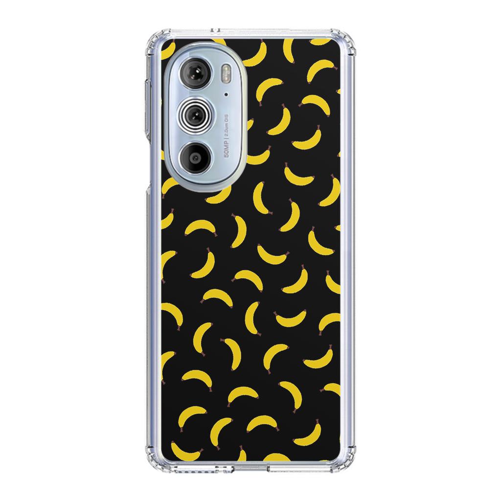 Bananas Fruit Pattern Black Motorola Edge Plus 2022 Case