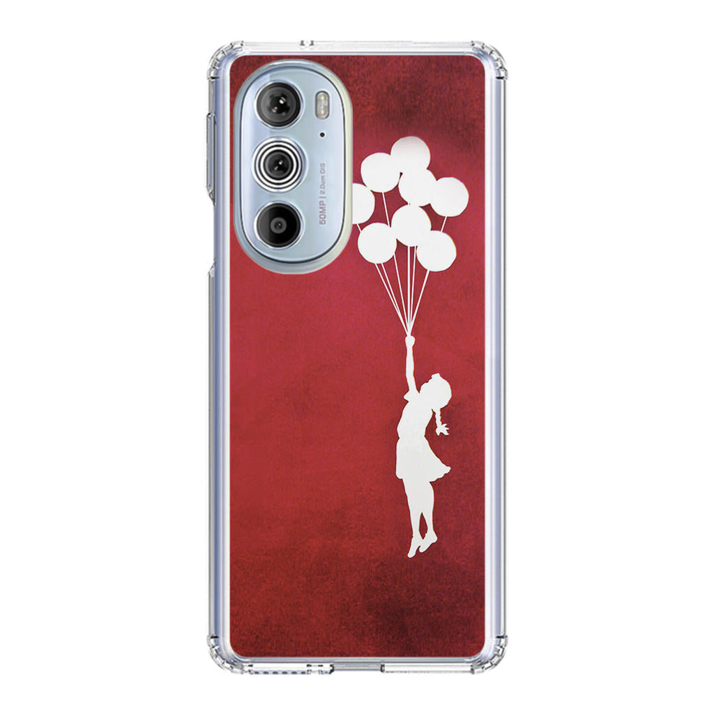 Banksy Girl With Balloons Red Motorola Edge Plus 2022 Case