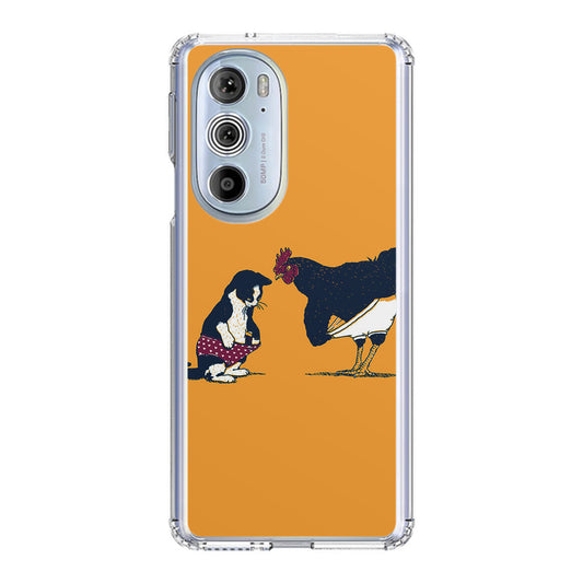 Cat Chicken Yellow Underwear Cute Motorola Edge Plus 2022 Case