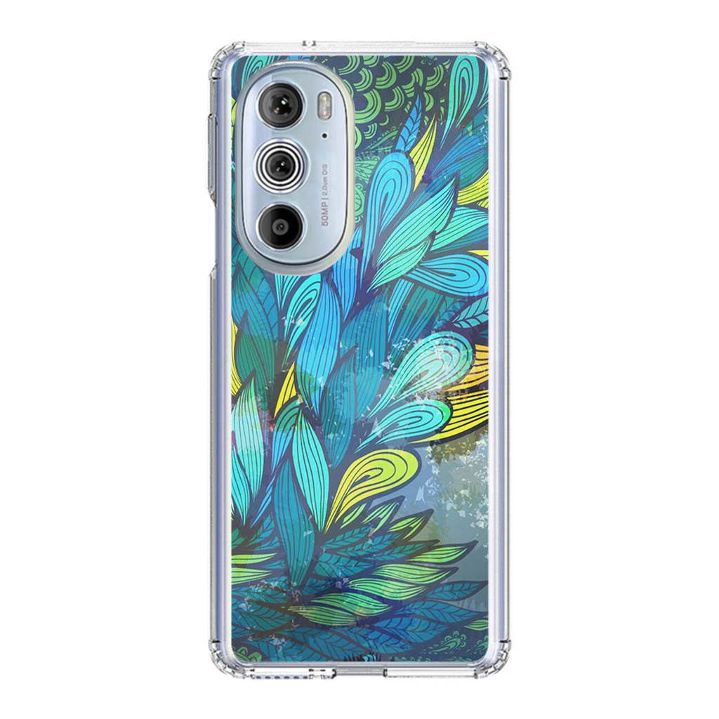 Colorful Art in Blue Motorola Edge Plus 2022 Case