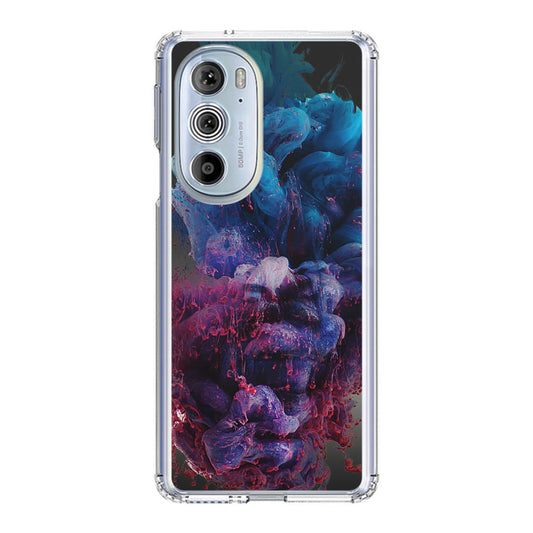 Colorful Dust Art on Black Motorola Edge Plus 2022 Case