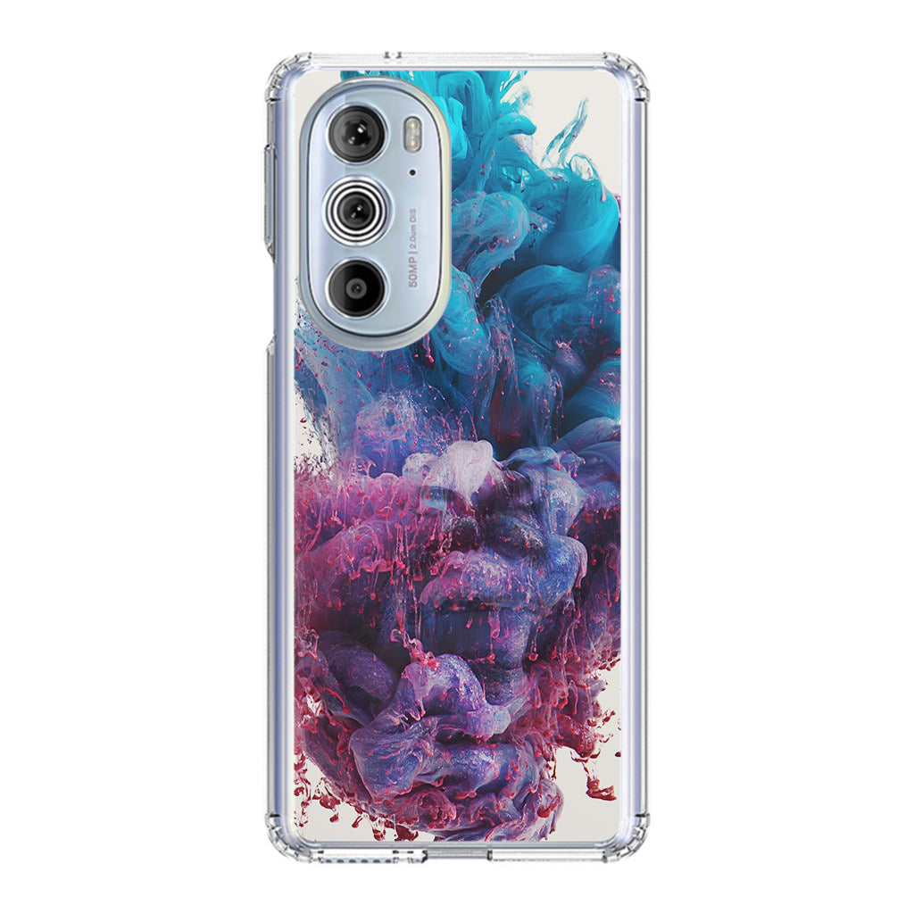 Colorful Dust Art on White Motorola Edge Plus 2022 Case