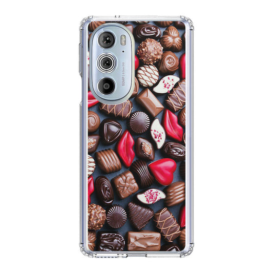 I Love Choco Pattern Motorola Edge Plus 2022 Case