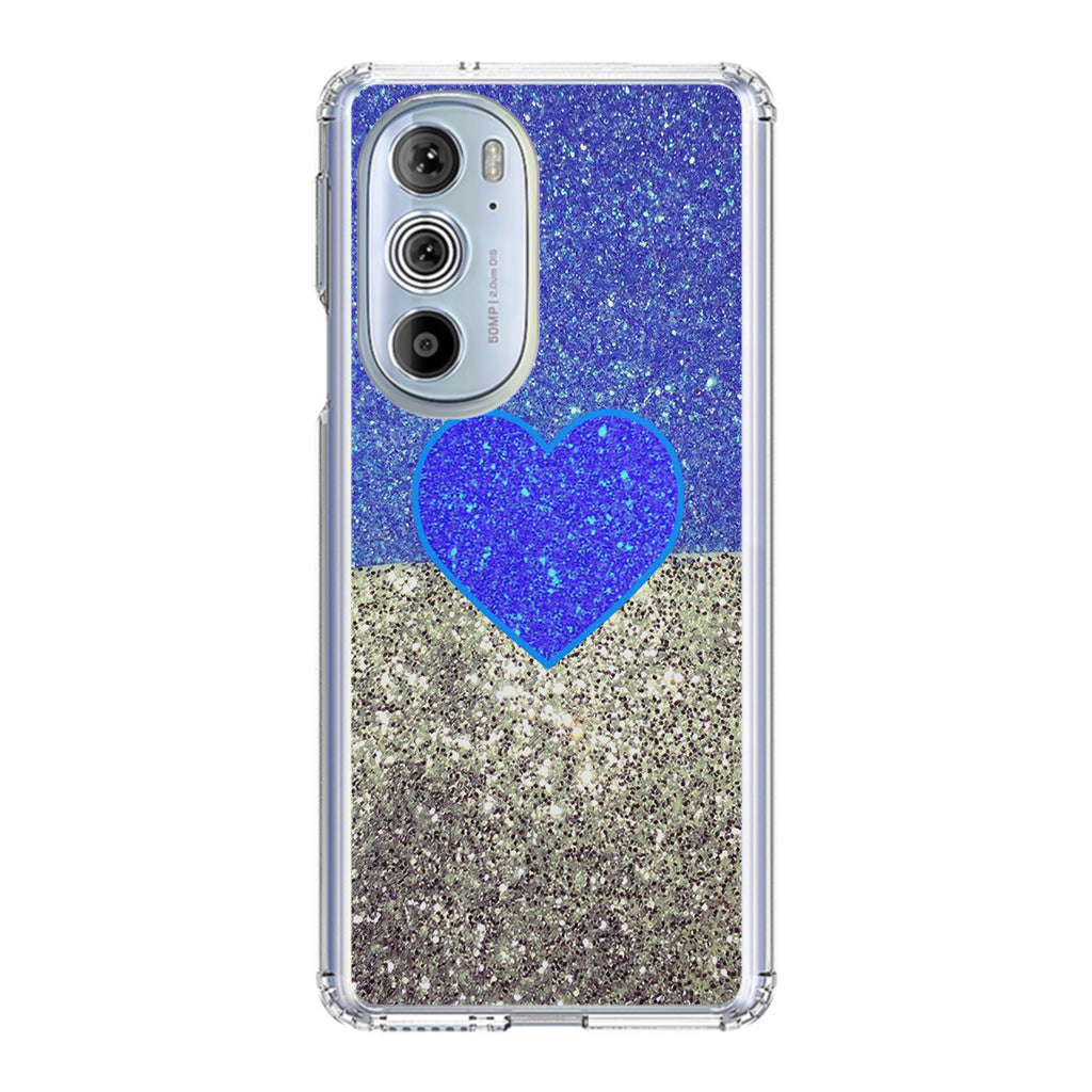 Love Glitter Blue and Grey Motorola Edge Plus 2022 Case