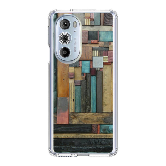 Painted Abstract Wood Sculptures Motorola Edge Plus 2022 Case