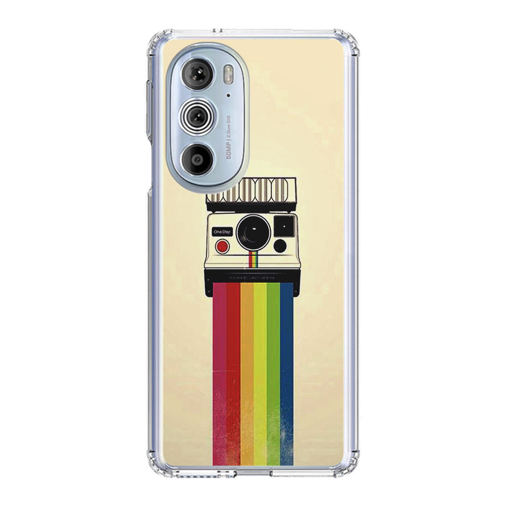 Polaroid Camera Colorful Rainbow Motorola Edge Plus 2022 Case