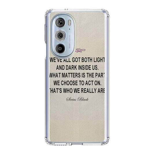 Sirius Black Quote Motorola Edge Plus 2022 Case