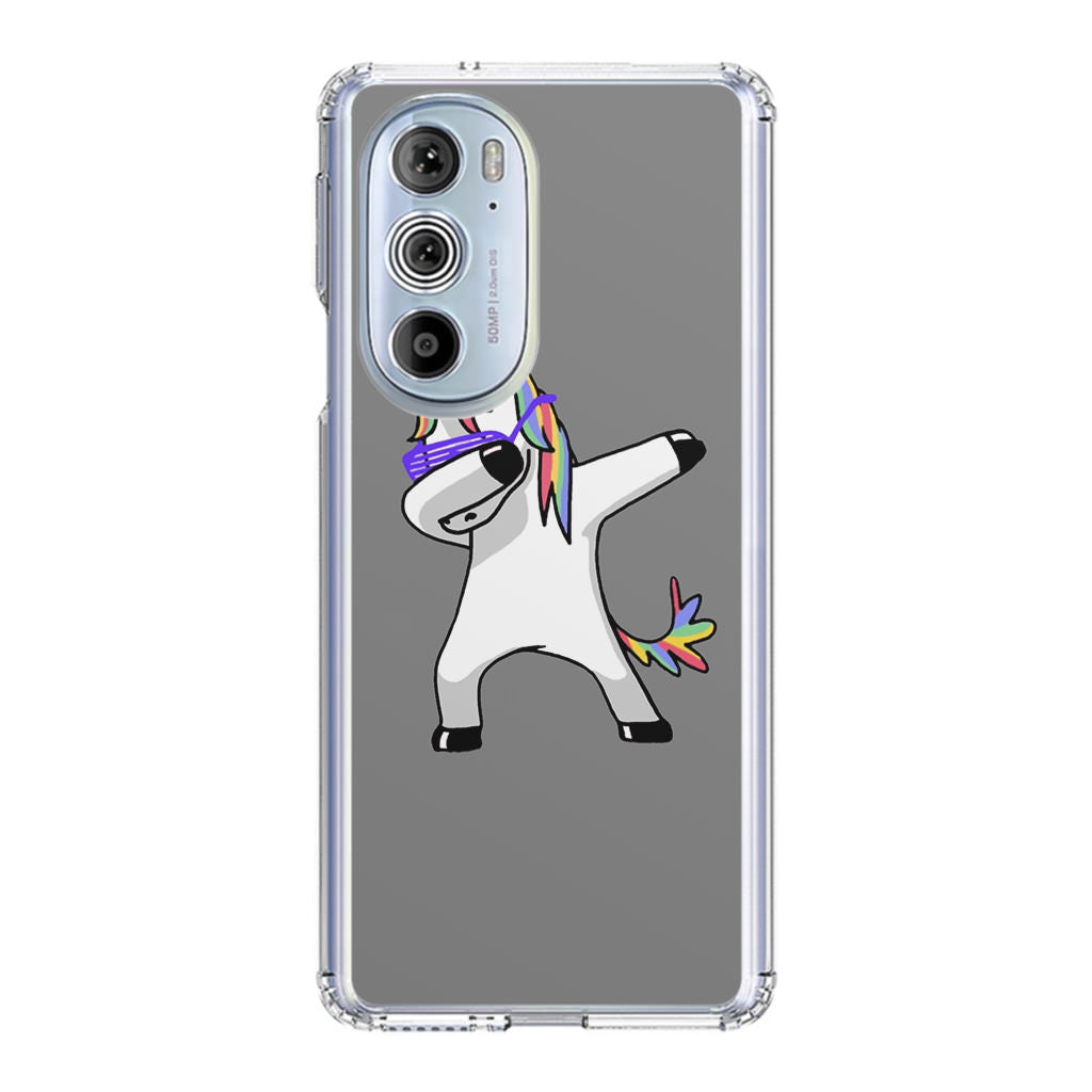 Unicorn Dabbing Grey Motorola Edge Plus 2022 Case