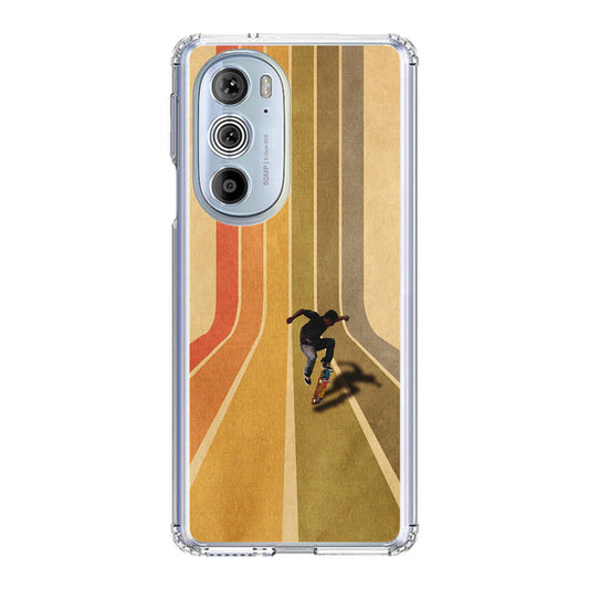 Vintage Skateboard On Colorful Stipe Runway Motorola Edge Plus 2022 Case