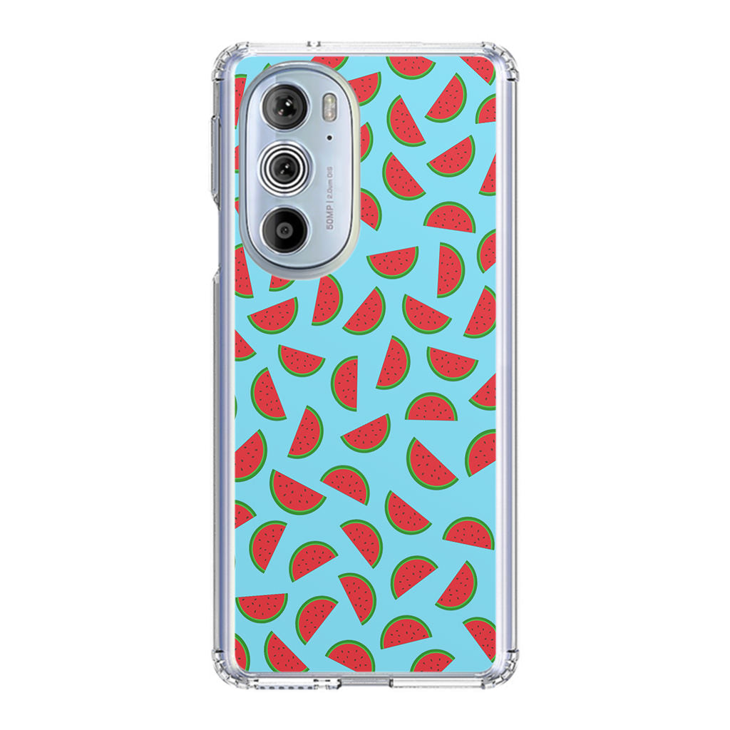 Watermelon Fruit Pattern Blue Motorola Edge Plus 2022 Case