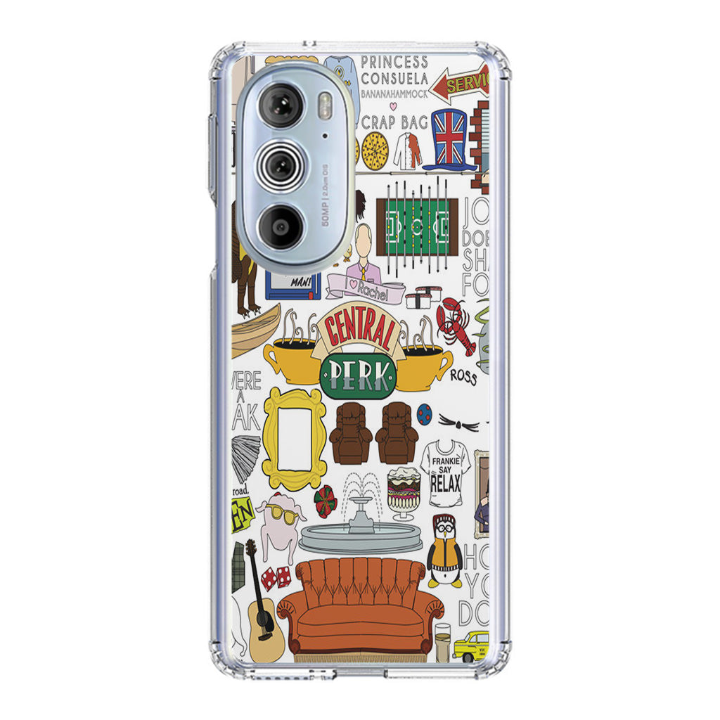 Friends TV Show Central Perk Sticker Motorola Edge Plus 2022 Case