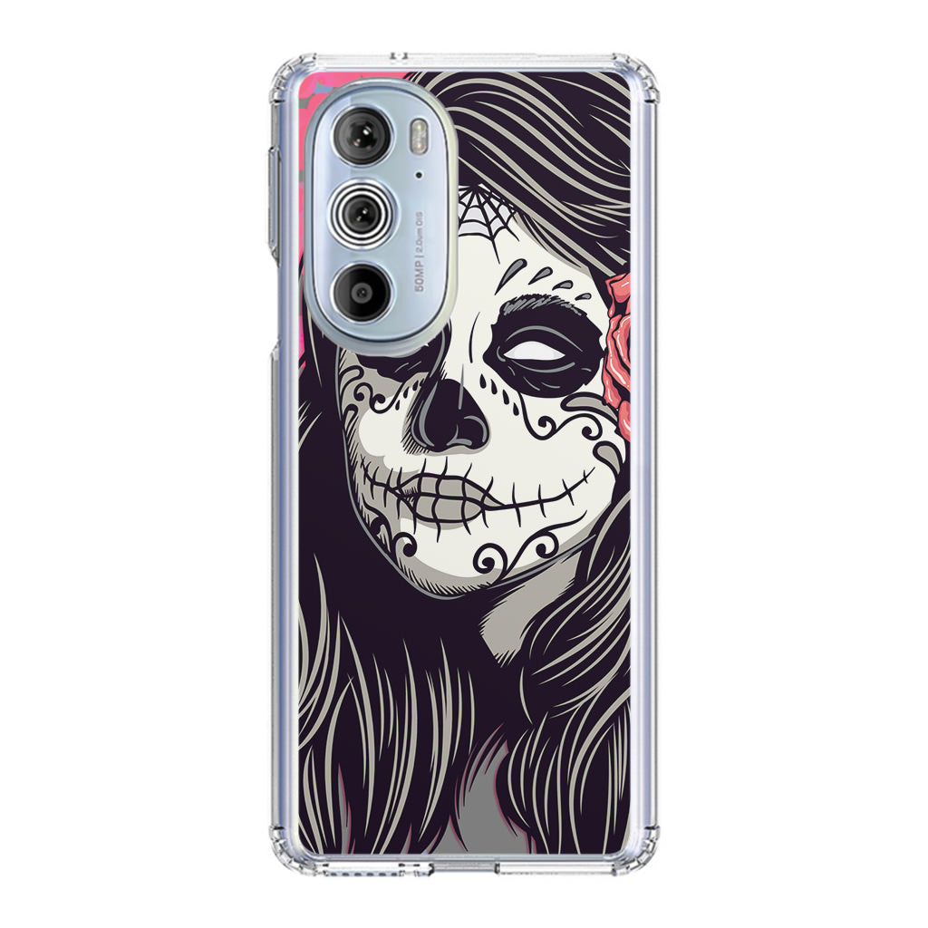 Girl Skull Flower Motorola Edge Plus 2022 Case