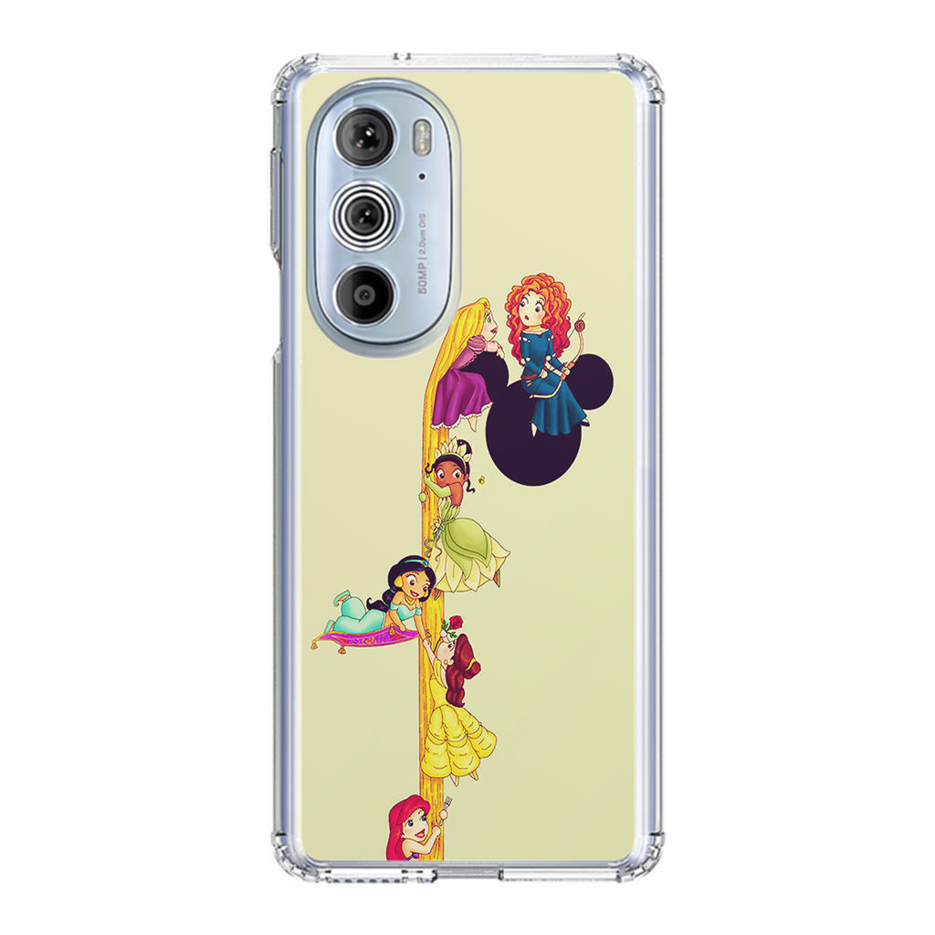 Princesses Climbing Rapunzel's Hair Motorola Edge Plus 2022 Case