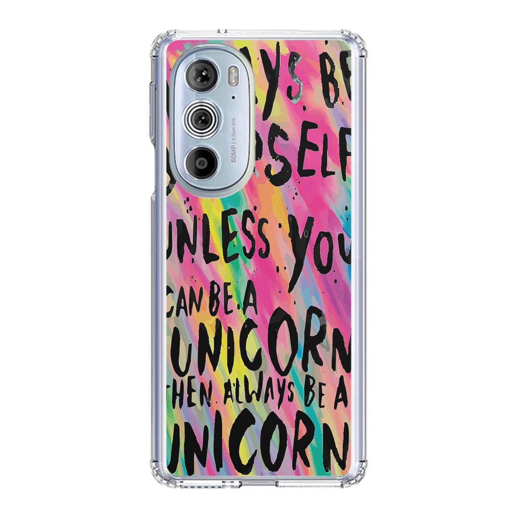 Rainbow Unicorn Quote Motorola Edge Plus 2022 Case