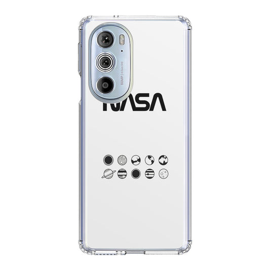 NASA Minimalist White Motorola Edge Plus 2022 Case