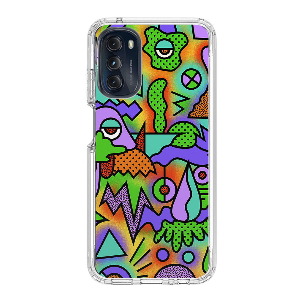 Abstract Colorful Doodle Art Motorola Moto G 5G 2022 Case