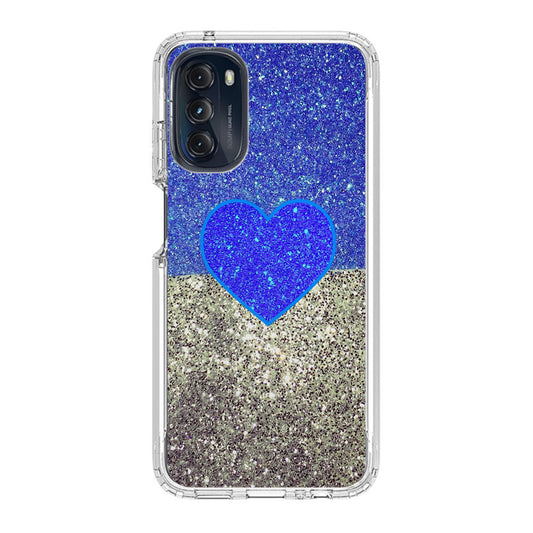 Love Glitter Blue and Grey Motorola Moto G 5G 2022 Case