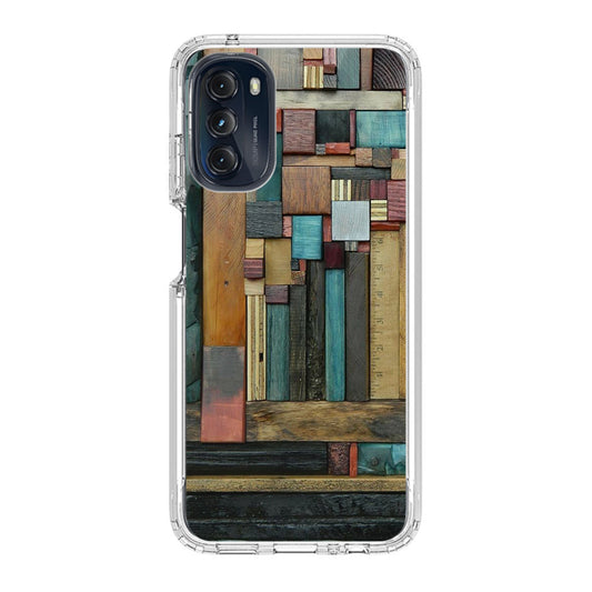 Painted Abstract Wood Sculptures Motorola Moto G 5G 2022 Case