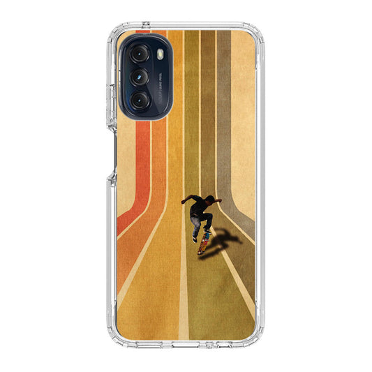 Vintage Skateboard On Colorful Stipe Runway Motorola Moto G 5G 2022 Case