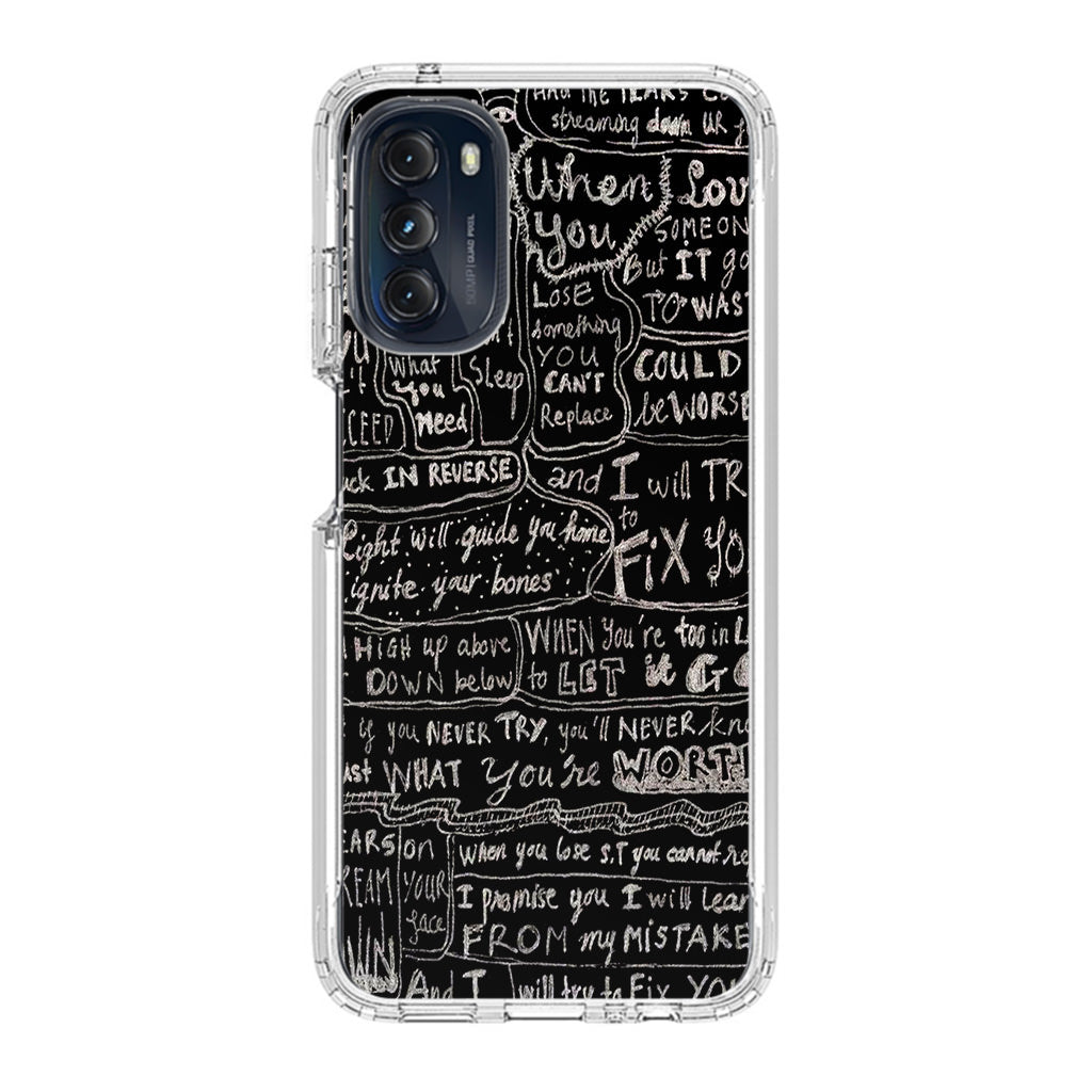 Fix You Lyrics Motorola Moto G 5G 2022 Case