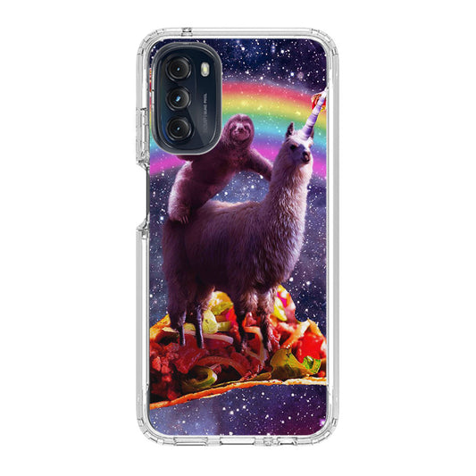 LLama And Sloth On Space Motorola Moto G 5G 2022 Case