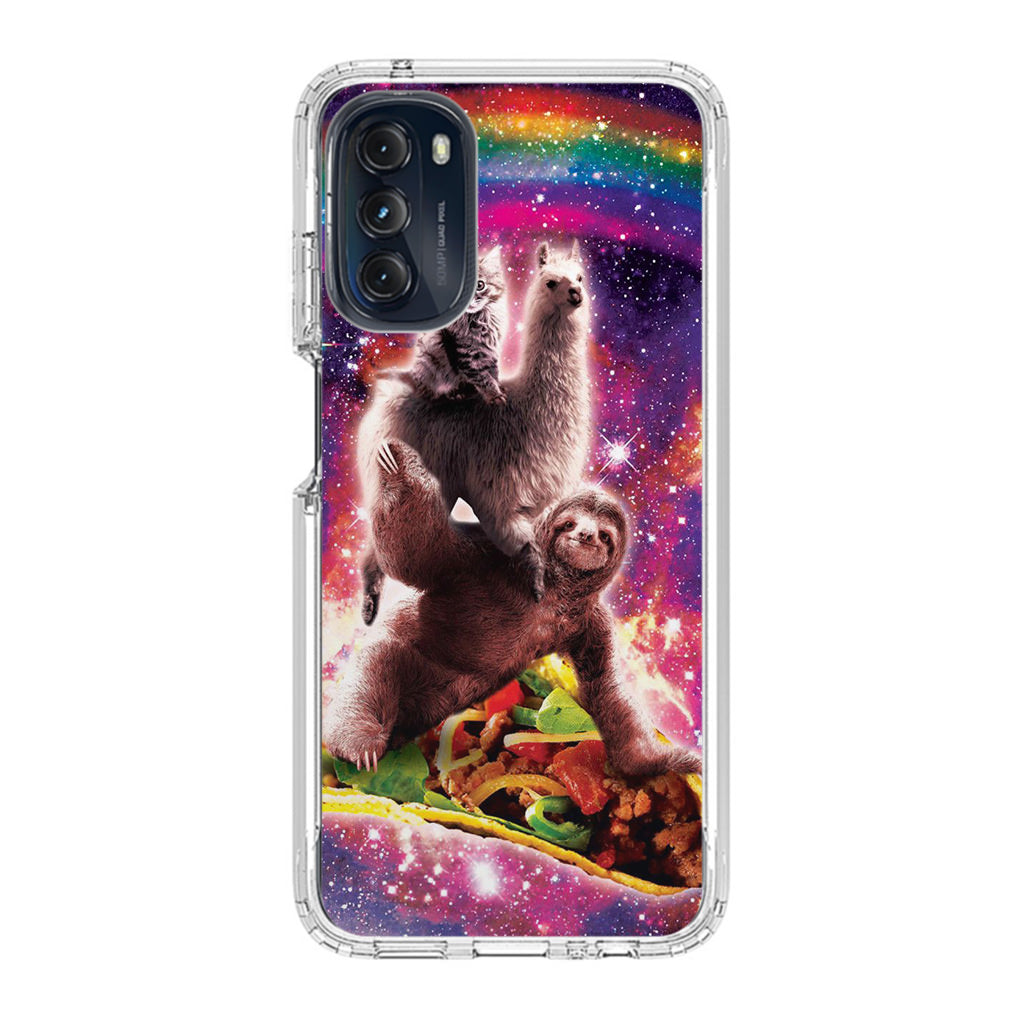 LLama Sloth And Cat Playing Together Motorola Moto G 5G 2022 Case