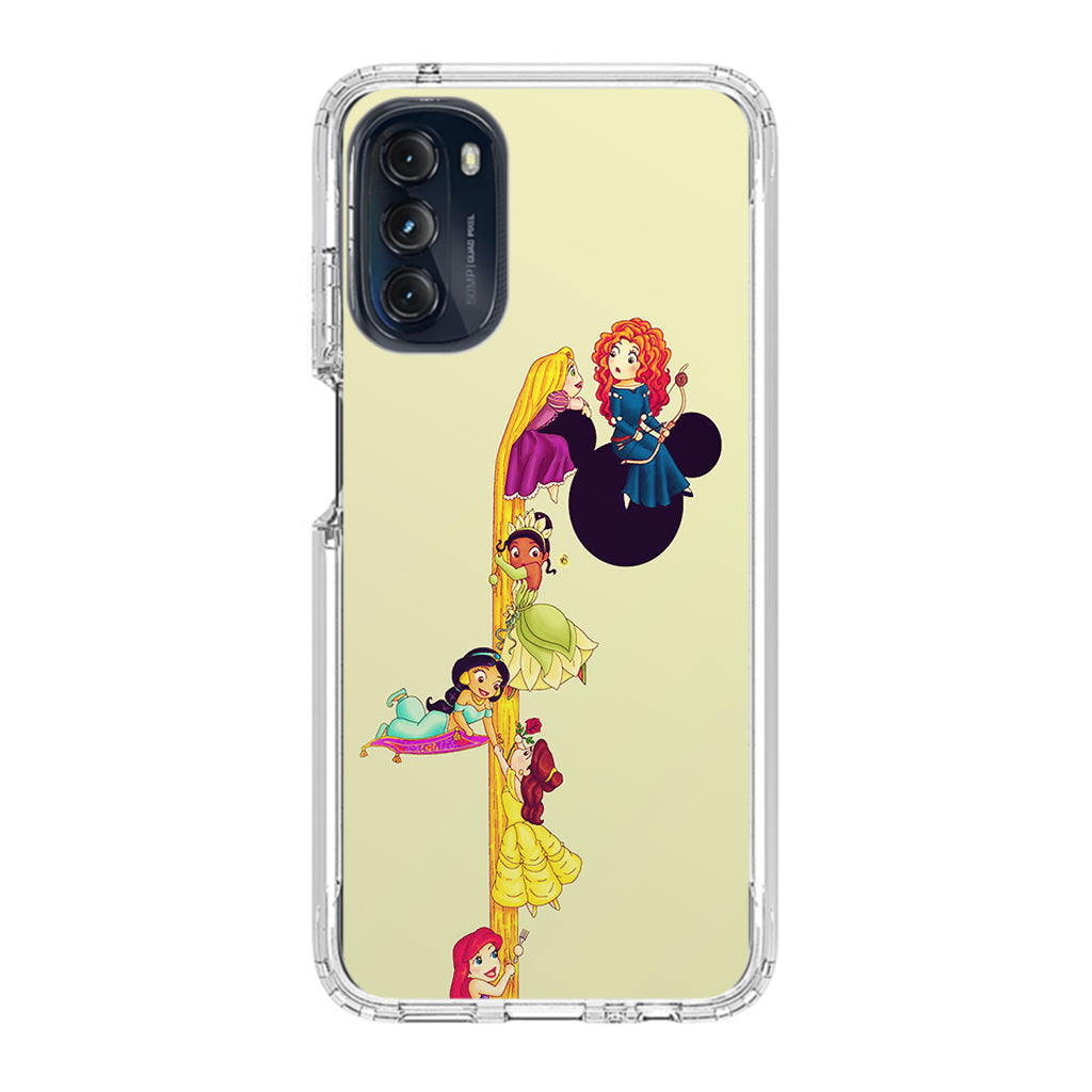 Princesses Climbing Rapunzel's Hair Motorola Moto G 5G 2022 Case