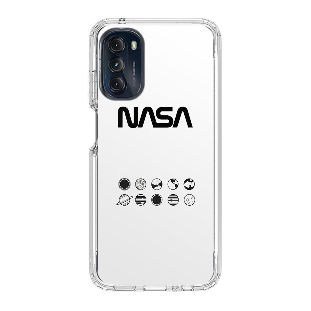 NASA Minimalist White Motorola Moto G 5G 2022 Case