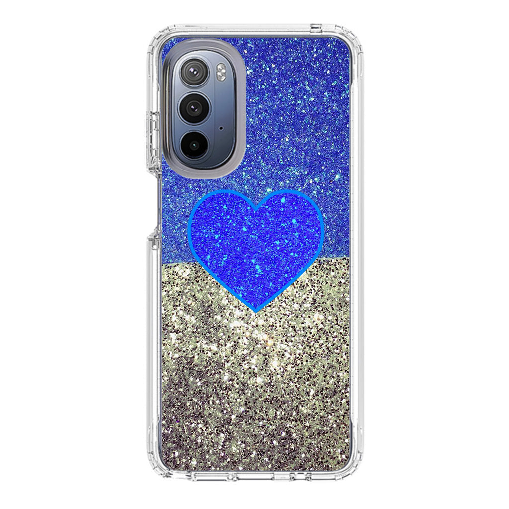 Love Glitter Blue and Grey Motorola Moto G Stylus 5G 2022 Case