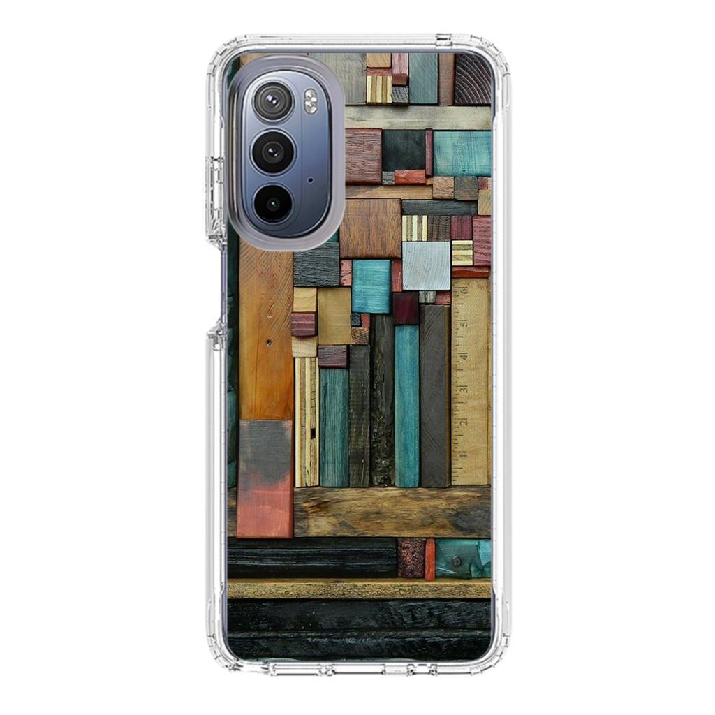 Painted Abstract Wood Sculptures Motorola Moto G Stylus 5G 2022 Case