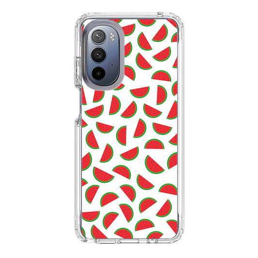 Watermelon Fruit Pattern White Motorola Moto G Stylus 5G 2022 Case